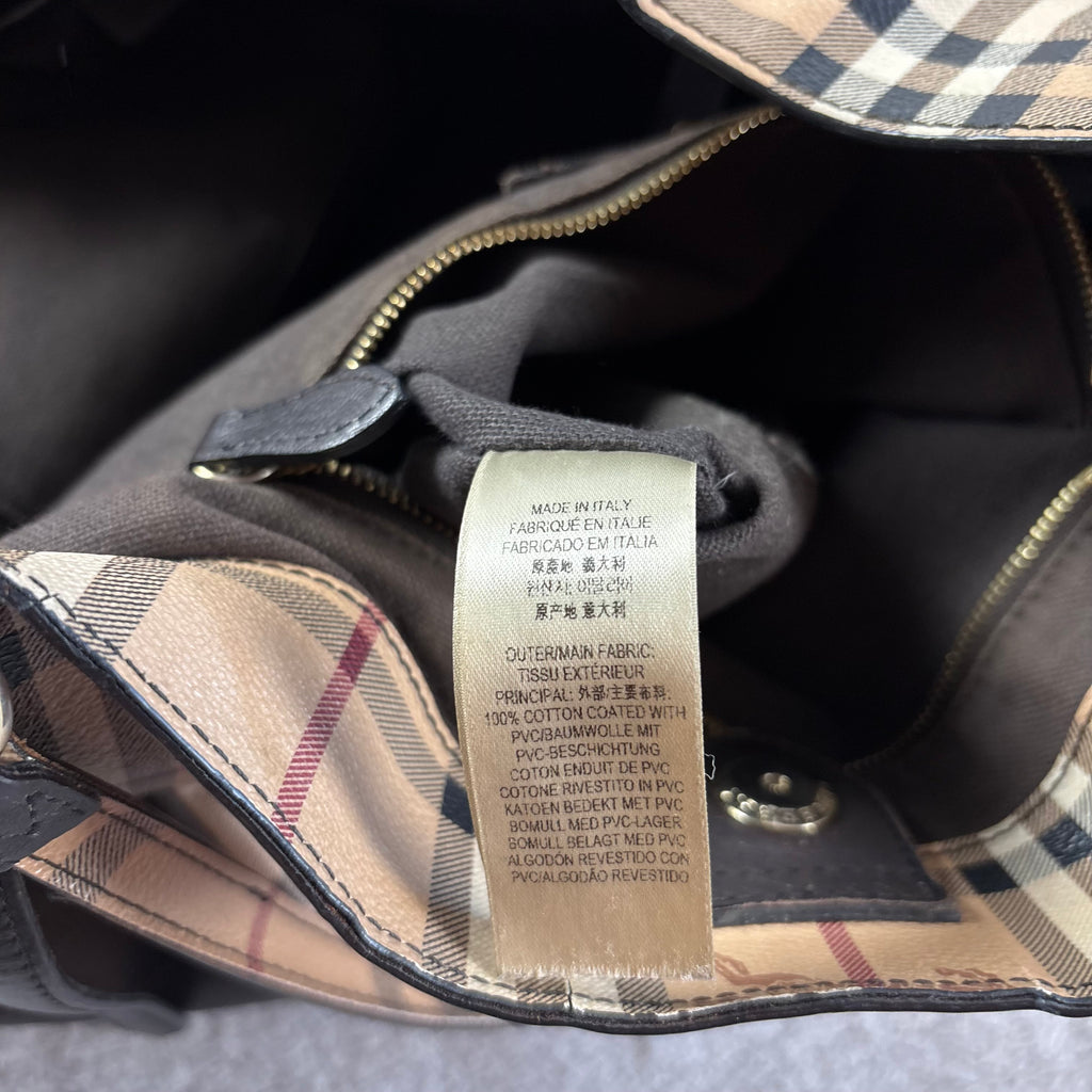 *Very Rare* Early 2000s Canterbary Leather Tote Bag by Burberry