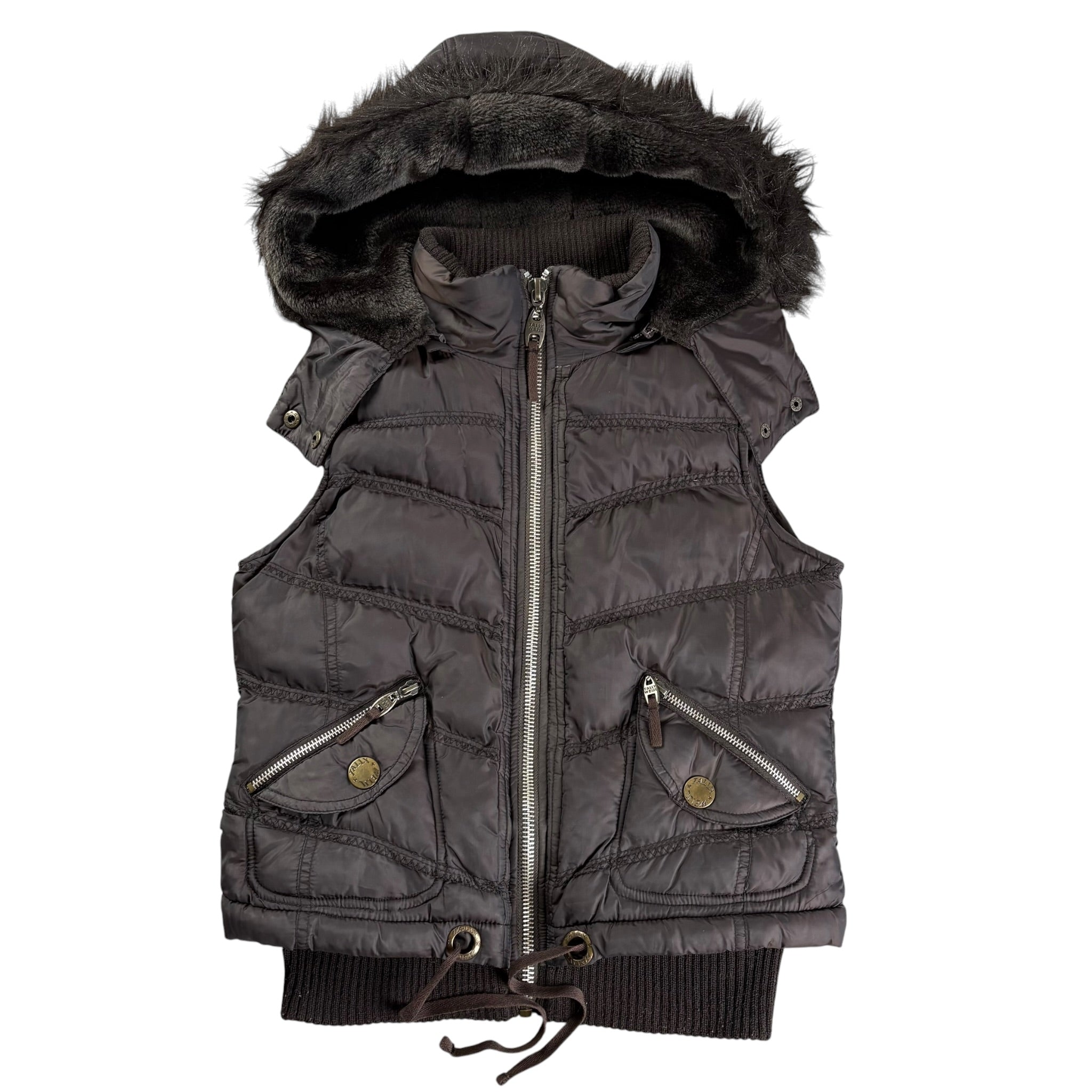 Vintage Cropped Tally Weijl Faux Fur Vest (S)