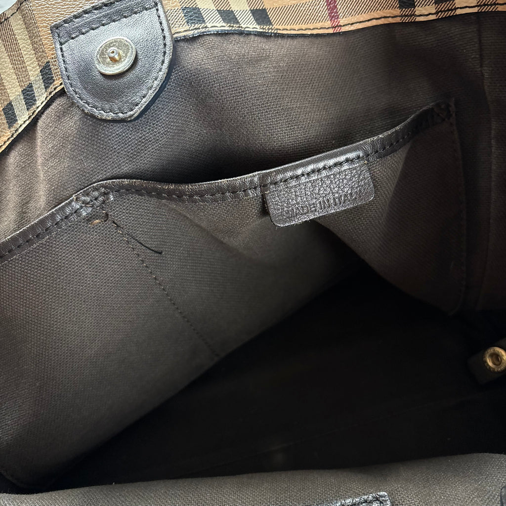 *Very Rare* Early 2000s Canterbary Leather Tote Bag by Burberry