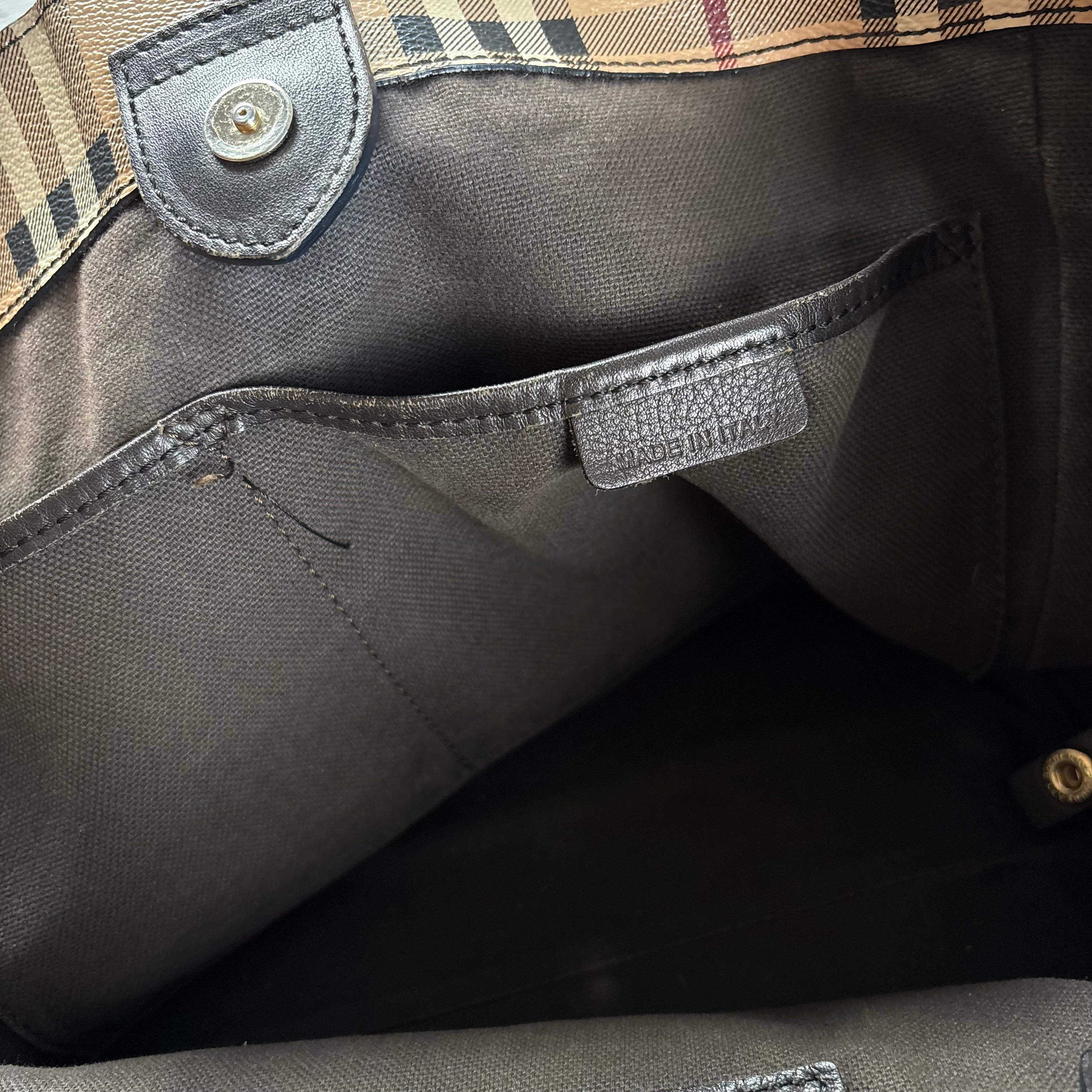 *Very Rare* Early 2000s Canterbary Leather Tote Bag by Burberry
