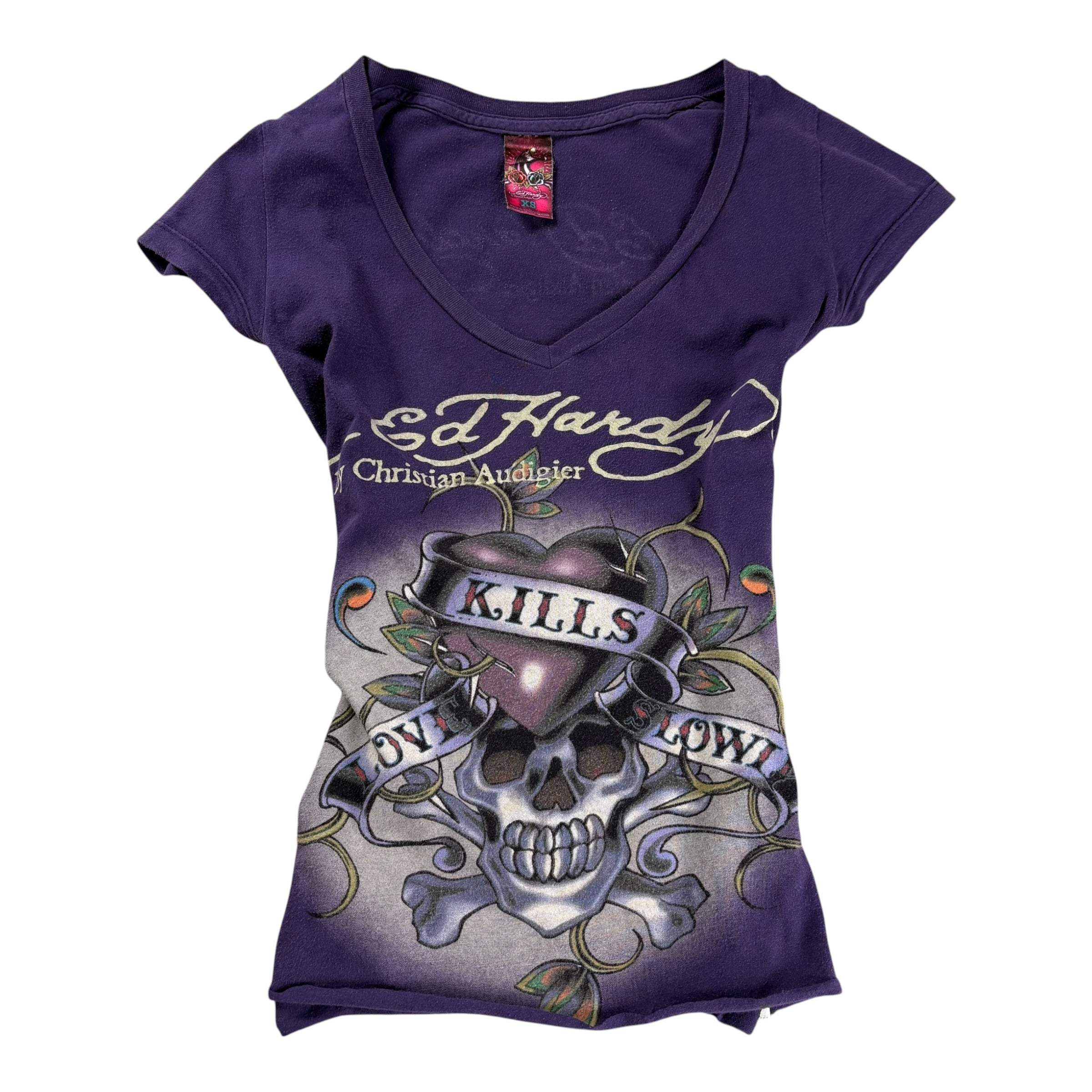 Vintage *RARE* Y2K Ed Hardy Cropped T-Shirt