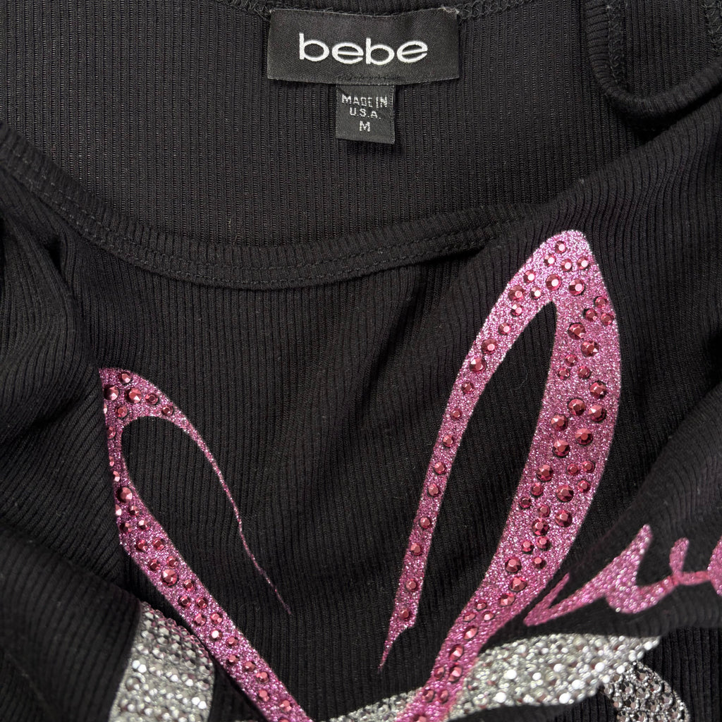 Vintage 2000s BEBE Rhinestone Top (M)