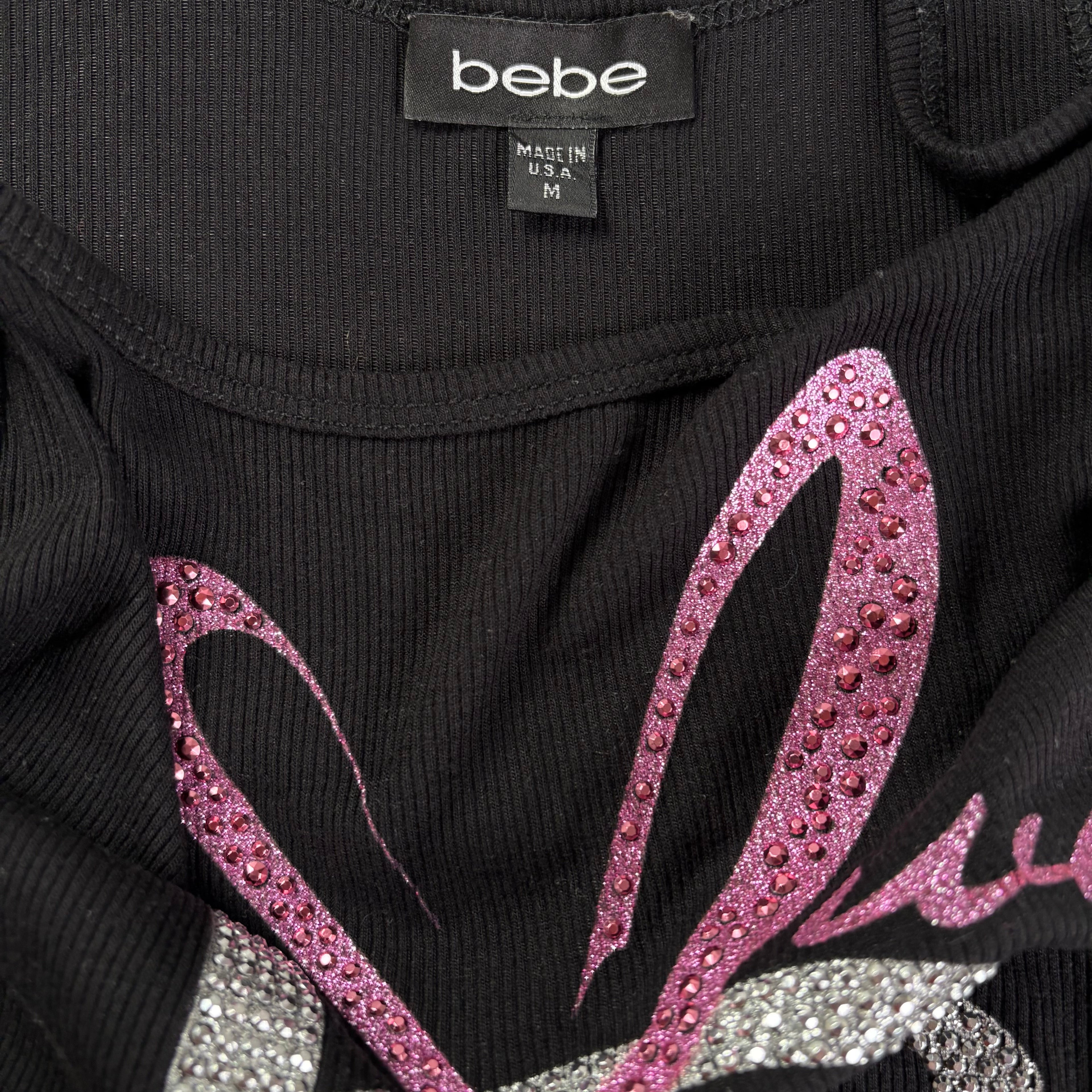 Vintage 2000s BEBE Rhinestone Top (M)