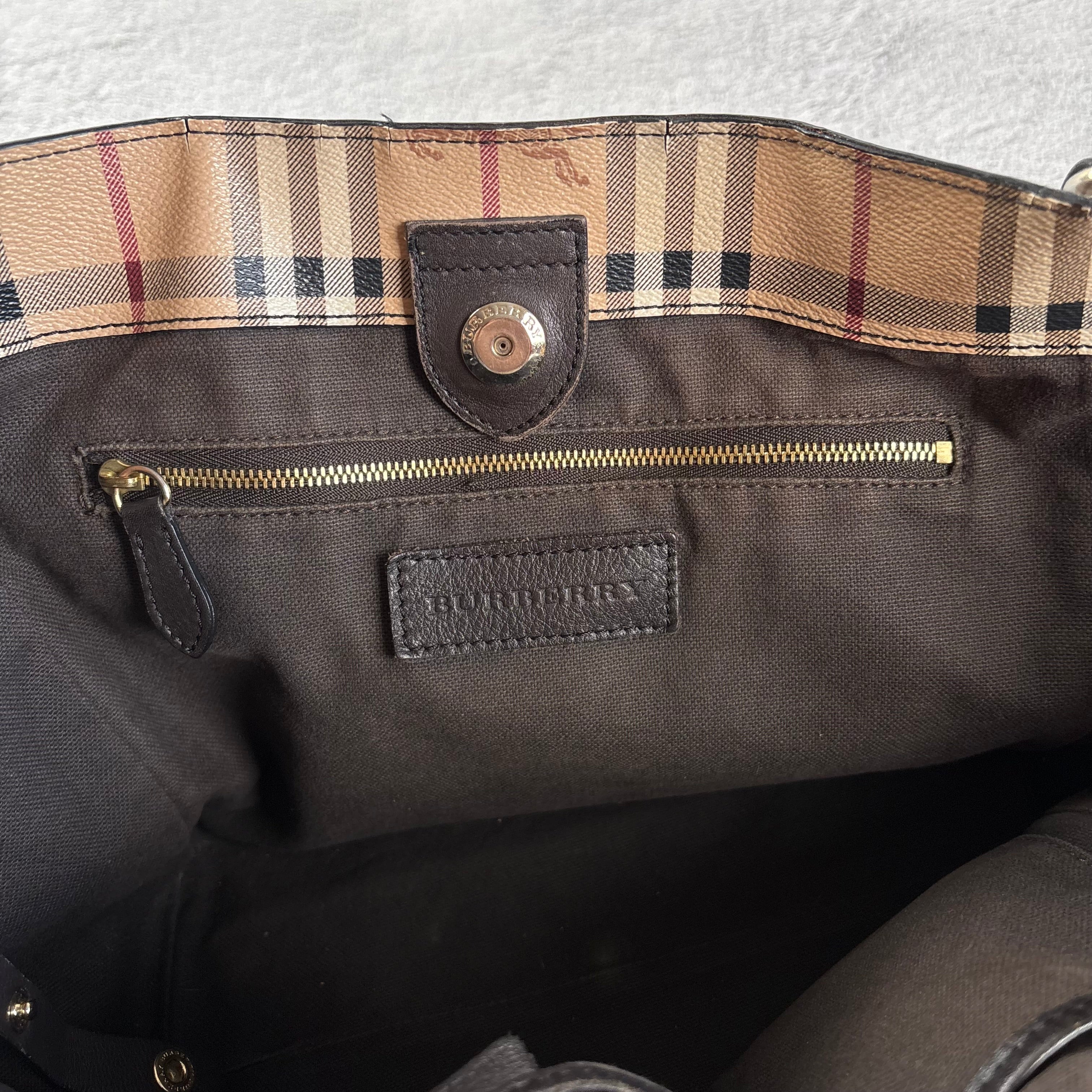 *Very Rare* Early 2000s Canterbary Leather Tote Bag by Burberry