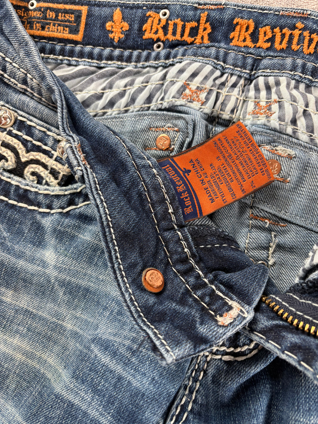 Vintage Rock Revival Jeans Bluebell Straight Lowrise (26)