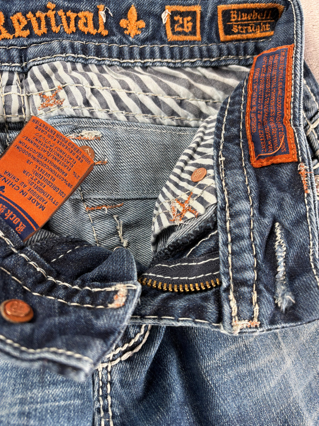 Vintage Rock Revival Jeans Bluebell Straight Lowrise (26)
